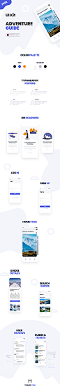 探险旅游指南移动APP界面设计 Adventure Guide UI Kit 每日UI源文件分享