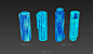 水晶柱子，蓝色水晶矿石 - 山石模型 蛮蜗网