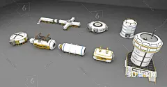 现代 太空舱 航天飞船登月3D模型