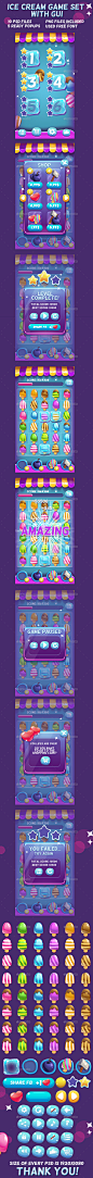 Ice Cream Game Set with UI - Game Kits Game Assets