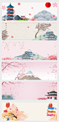 日本旅游景点富士山文化海报banner背景