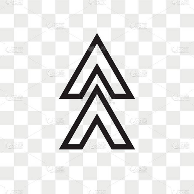 向上箭头矢量图标在透明背景上隔离, 向上 arro