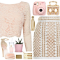 A fashion look from August 2016 featuring pink crop top, ivory skirt and giuseppe zanotti shoes. Browse and shop related looks.
