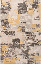 现代风格深浅咖黄色抽象图案地毯贴图