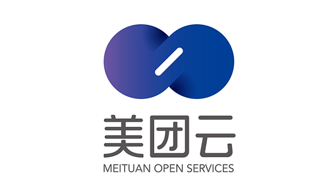 全新的logo设计由两个圆形组合成一个蓝色渐变的无限大符号同时还有一