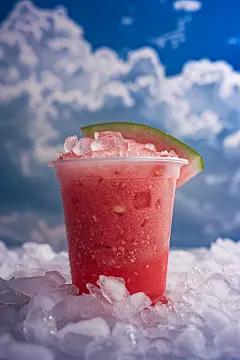 清新西瓜冷饮摄影图