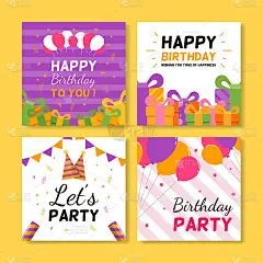 一套方形生日贺卡。Vol.13
