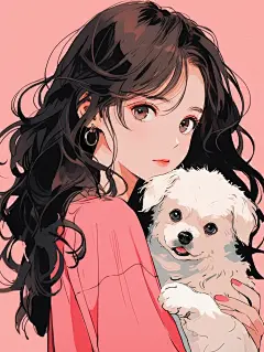 女生头像 ｜ 抱狗狗的小姐姐 - 小红书
