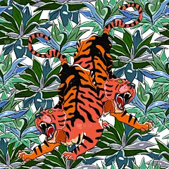 纺织品,背景,野外动物,叶子,虎,式样,热带雨林,壁纸,干酪藤,香蕉