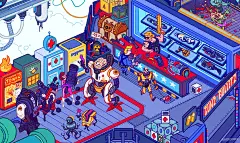 为《赛博朋克2077》绘制帮派海报的他，实际上是位风格多变的插画大师 | 机核 GCORES : 机核从2010年开始一直致力于分享游戏玩家的生活，以及深入探讨游戏相关的文化。我们开发原创的电台以及视频节目，一直在不断寻找民间高质量的内容创作者。 我们坚信游戏不止是游戏，游戏中包含的科学，文化，历史等各个层面的知识和故事，它们同时也会辐射到二次元甚至电影的领域，这些内容非常值得分享给热爱游戏的您。