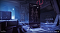 The UI elements could be assembled in different arrangements on different base materials. In this case the tinted glass made for interesting transparent cover. This scene was created by Jeff Horal