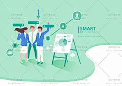 980号智能数码生活看病医疗扁平化卡通人物网页插画AI矢量素材-淘宝网