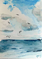 Original Ocean Sea Watercolour Painting // Seaside by KatieJobling, £25.00