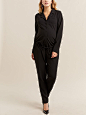 Notch Collar Maternity Jumpsuit