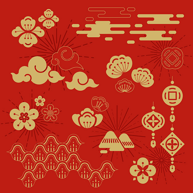 中国新年插画免费矢量