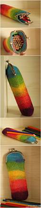 ！！！彩虹色还是彩色铅笔的袋子 好实用好创意