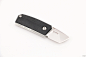 BM 602 Tengu Tool : This Tengu Tool friction folder designed by Jared Oeser, produced by Benchmade features a CPM20CV tanto blade shape with pry and bottle opener at the tail. Handle has black G10 scales with white liners and escutcheon. Marked First Prod