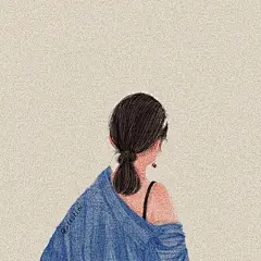 一组女孩的背影插画作品  by ottokim的手绘本  #插画# ​​​​