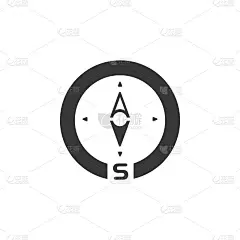 指南针。南方向。图标。天气符号矢量插图
