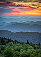 Photograph Blue Ridge Parkway Sunset - The Great Blue Yonder 