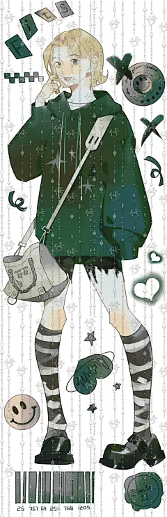 【汀雨阁】限时胶带加赠十：复古千禧少女；画师EterNO-11 (6)