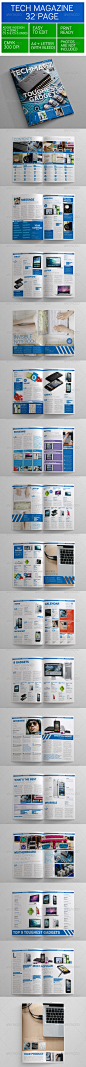 Tech Magazine Template 32 Page - GraphicRiver Item for Sale