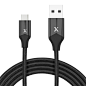 Amazon.com: USB Type C Cable – USB C to USB A Fast Charging Cord, Double Nylon Braided Charger for Samsung Galaxy, Google, LG, Sony, HTC, Razer, Oneplus, Nintendo Switch and More, xSuperfly by xcentz (6ft; Black): Cell Phones & Accessories