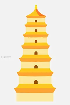 黄色的大雁塔建筑插画图片大小2000x3000px 图片尺寸61.62 KB 来自PNG搜索网 pngss.com 免费免扣png素材下载！大雁塔插画#建筑大雁塔#旅游景点大雁塔#装饰图案#