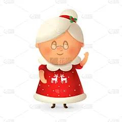 妻子,绘画插图,圣诞老人,圣诞老婆婆,矢量,分离着色,背景聚焦,易接近性,可爱的,毛衣