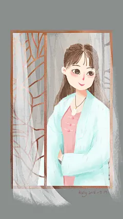 人物插画 古典美女