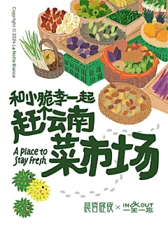 和小脆李一起赶个云南菜市场|插画KV - 小红书