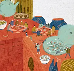 #云朵分享# 今天分享的插画作品来自台湾插画师 yunintsai
画面描绘了庭园和自然景观下人们的活动，野餐、爬树、农作等。人与自然的和谐相处中透露着融洽、舒适气息。环境大多选择的是丛林间，各种绿植相互映衬，自然安静。画面中到处都洋溢着着闲适的氛围，一派岁月静好的模样。
整组作品的颜色基本以 ​​​​...展开全文c