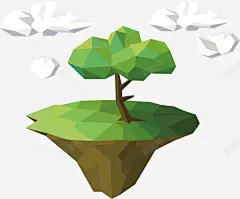 卡通立体山水树木插画矢量图 设计图片 免费下载 页面网页 平面电商 创意素材