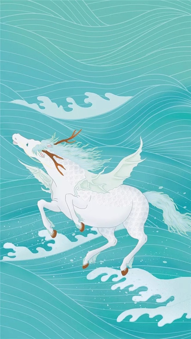 故宫神兽系列插画——龙马2.webp