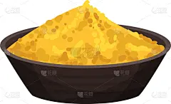 姜黄,香料,调料,研磨食品,碗,白色,褐色,芳香的,艺术,饮食