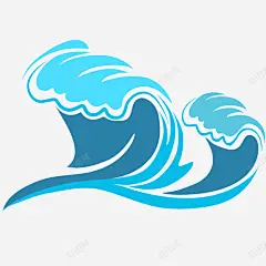 蓝色纯净海浪插画 免费下载 页面网页 平面电商 创意素材