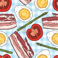 早餐,四方连续纹样,无缝纹理,菜单,晚餐,食品,膳食,饮食,食品杂货,午餐