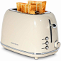 Amazon.com: REDMOND 2 Slice Toaster Retro Stainless Steel Toaster with Bagel, Cancel, Defrost Function and 6 Bread Shade Settings Bread Toaster, Extra Wide Slot and Removable Crumb Tray, Cream, ST028: Kitchen & Dining