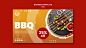 Meat and veggies skewers banner template