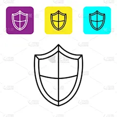 分离着色,白色,盾,计算机图标,线条,黑色,安全,外套
