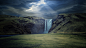 General 3840x2160 landscape nature waterfall river clouds sun rays Iceland