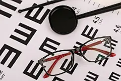 黑框眼镜护眼爱眼日近视眼摄影图