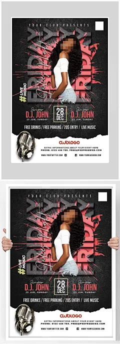 创意性感女郎狂欢海报设计-众图网