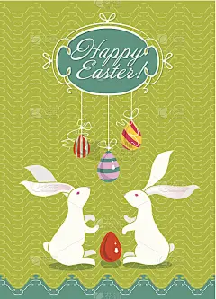 可爱的复活节卡片。