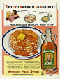 Pancakes & Vermont Maid Syrup Burlington Vt (1942) Vintage Ad
