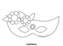 hongdoufan.com 带着花朵的公主面具！面具手工课可打印图纸下载