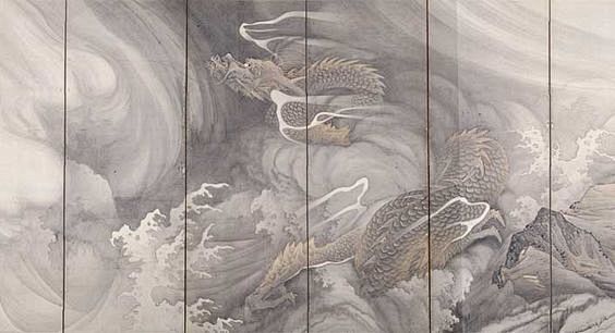 円山応挙　龍 _装饰画采下来 #率叶插件...
