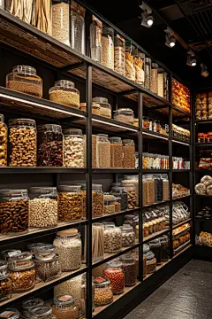 超市货物陈列干货区高清图片