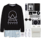 A fashion look from August 2015 featuring sweat shirts, blue skirt and flat shoes. Browse and shop related looks.