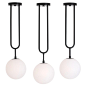 Koko, Modern Pendant Light with Satin Globe Shade and Matte Black Finish For Sale at 1stDibs